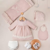 ميني جنتل طقم بناتي من البيكيل 7 قطع - 0 - 3 أشهر