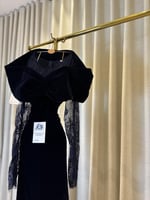 فستان سهره كحلي مخمل