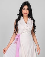 فستان كريب نسائي أنيق - تصميم عصري لإطلالة فريدة