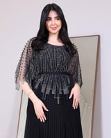 فستان سهرة شيفون بليسيه بتطريز فاخر – 3 ألوان ومقا...