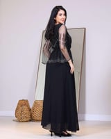 فستان سهرة كريستال فخم بلون موف وأسود