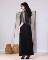 فستان سهرة شيفون بليسيه بتطريز فاخر – 3 ألوان ومقا...