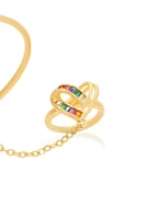 طقم اطفال بديل الذهب المرصع بالأحجار الملونة