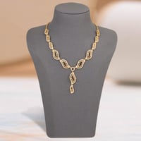 طقم زركون بديل الذهب أوراق النور