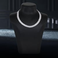 طقم زركون فضي بريق القمر