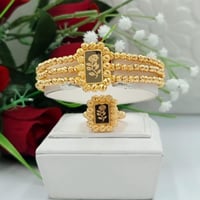 أسوارة وخاتم بديل الذهب سبايك مربع