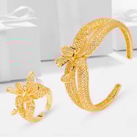 أسوارة وخاتم بديل الذهب زهرة الجمال