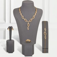 طقم زركون بديل الذهب أوراق النور