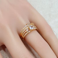 توزيعات6 خواتم بديل الذهب تونز الزركون