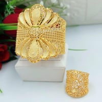 أسوارة وخاتم بديل الذهب عريضة