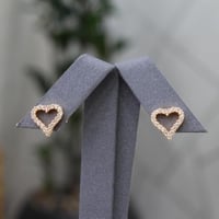 حلق بديل الذهب القلب الكريستالي