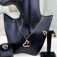 طقم قلب خاتم التوينز بديل الذهب