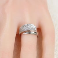 خاتم بديل الذهب فضي بالزركون