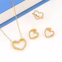 طقم قلب التميز المميز بديل الذهب