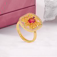 خاتم بديل الذهب حجر الياقوت