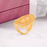 خاتم بديل الذهب المروحة المنحوتة