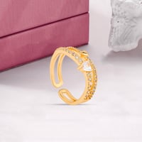 خاتم بديل الذهب مزين بالقلب والماس