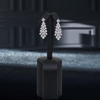 طقم قطرات الألماس زركون فضي