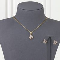 طقم بديل الذهب لؤلؤة الفراشة