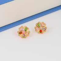 طقم زهرة الألوان طقم ذهبي ناعم