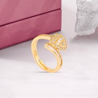 خاتم بديل الذهب الدمعة المرصعة