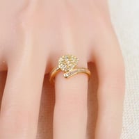 خاتم بديل الذهب الدمعة المرصعة