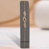 طقم زركون بديل الذهب أوراق النور