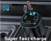 شاحن سيارة مع كيبل 2 في 1 بقدرة 60 واط من EONE