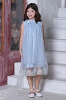 فستان بناتي بدرجة الأزرق السماوي مع فصوص كريستالية...