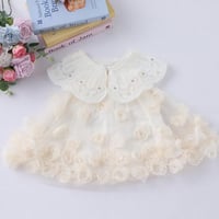 فستان بي بي تل مورد بلون البيج وأبه أنيقة