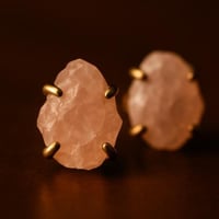 حلق فضة - كوارتز وردي