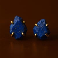 حلق فضة - لازورد