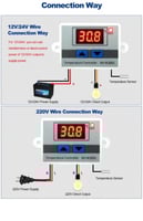 مسبار 2 مفتاح تحكم في درجة الحرارة بارد/ساخن رقمي...