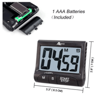 مؤقت المطبخ الرقمي بأرقام كبيرة وإنذار عالي - الحا...