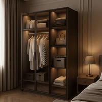 خزانة ملابس | 120 سم × 220 سم | 3 أبواب مفصلية زجا...