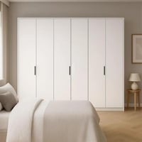 خزانة ملابس ابيض | 270 سم × 220 سم | 6 أبواب مفصلي...