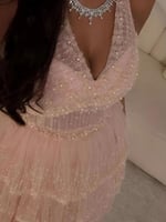 فستان ملكه كلفه تطريز خرز دبل كلوش