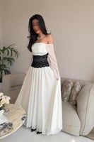 فستان سهره انيق بأكمام شفافه