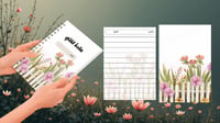 غلاف دفتر بتصميم الزهور الربيعية