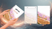 غلاف دفتر بتصميم أزهار اللافندر الأنيق