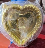 موس كيك بلاستيك قلب ذهبي Gold Heart Plastic Mousse...
