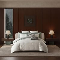 هيلتون طقم مفروشات أبيض سادة 100% قطن 600 غرزة