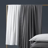 هيلتون طقم مفروشات أبيض مقلم 100% قطن 400 غرزة