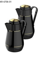 طقم ترامس شاي و قهوة 1 لتر و 0.7 لتر ذهبي KR-6706