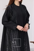 عباية تفتة مشجر بالجوانب ورسمة الشك اليدوي