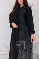 عباية تفتة مشجر بالجوانب ورسمة الشك اليدوي