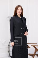 عباية بليزر فاخرة بتخريم دائري وأزرار لامعة وجيوب...