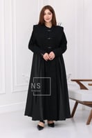 عباية فكرو مشجّر مع لمعة وأزرار معدنية