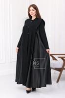 عباية فكرو مشجّر مع لمعة وأزرار معدنية