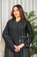 عباية تفتة مشجر بالجوانب ورسمة الشك اليدوي